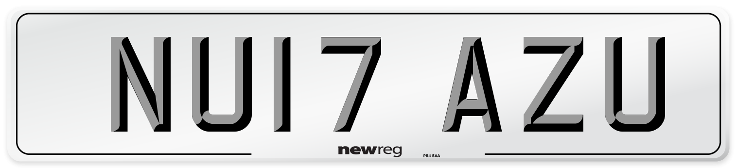 NU17 AZU Number Plate from New Reg